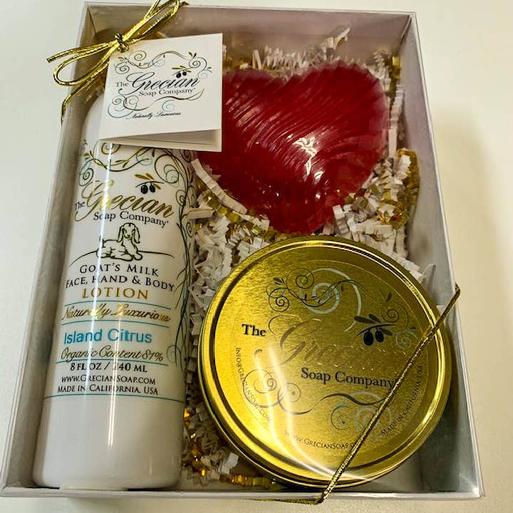 Geschenkset für Lotion, Kerzen und Seife zum Muttertag für den Großhandel von The Grecian Soap Company