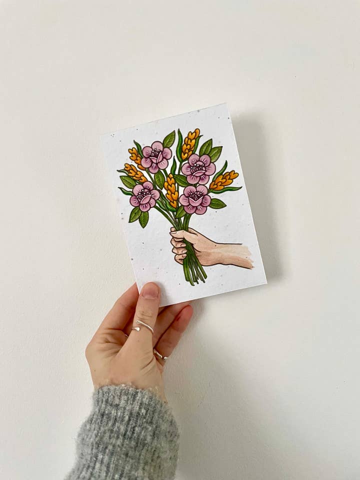 Cartão Plantável de Semente de Dia dos Namorados - Cacho de Flores Saudações por atacado de The Flower Girl Studios