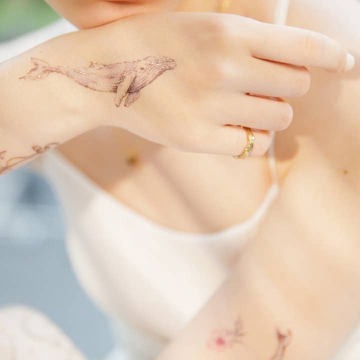 Whales Temporary Tattoos Stickers for wholesale by PAPERSELF