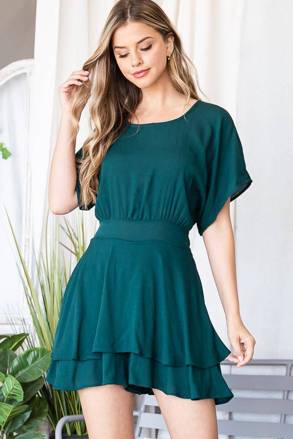 JADE BY JANE - Wholesale Romper - Women's - V-NECK DOUBLE LAYER RUFFLE ROMPER4
