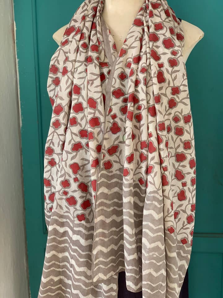 Sarong oder Pareo im Blockdruck, neue Kollektion für den Großhandel von Aurobelle Ibiza