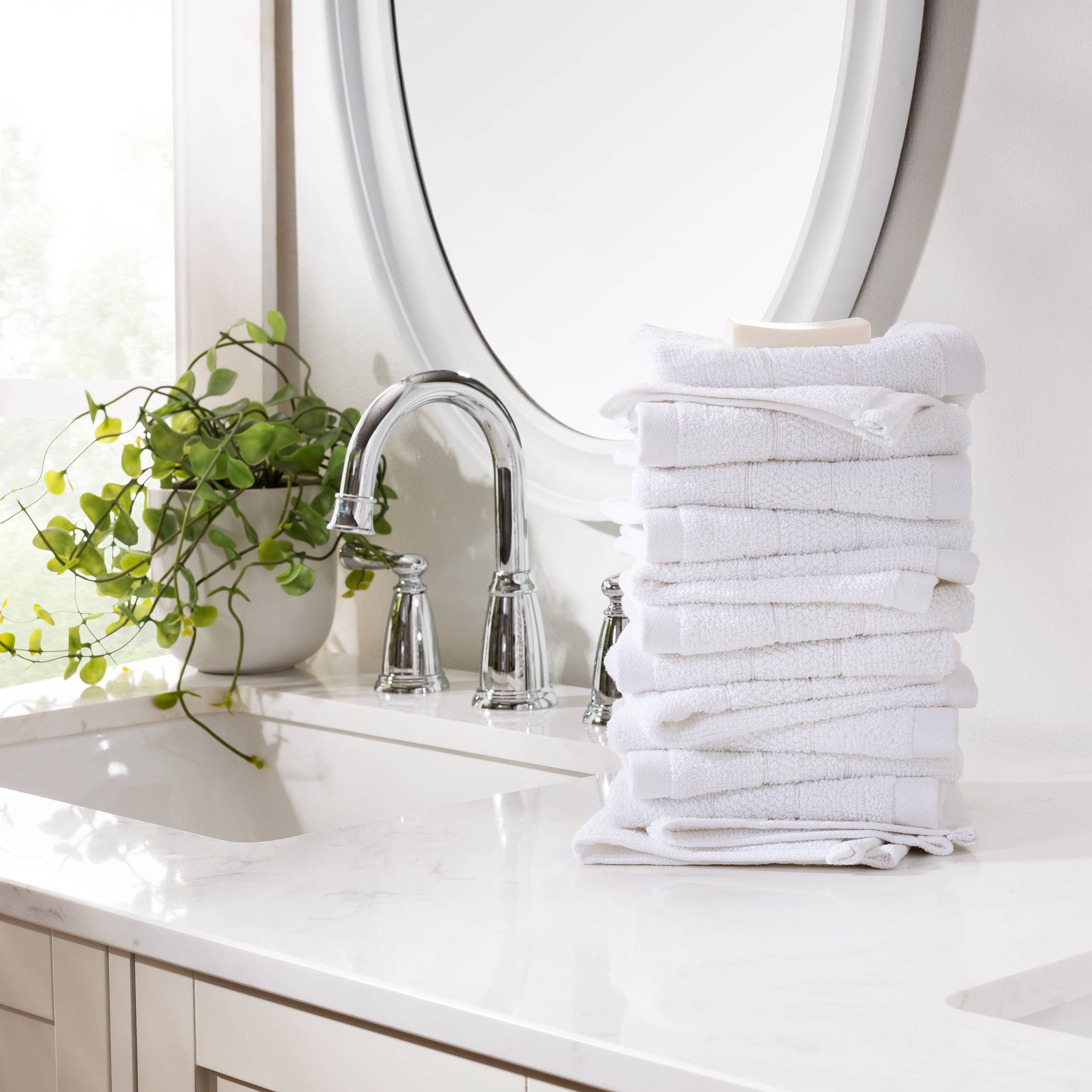 Arkwright Home - Wholesale Wash Cloth - Family Essentials Cotton Washcloths (Bulk Case of 144) 12x124