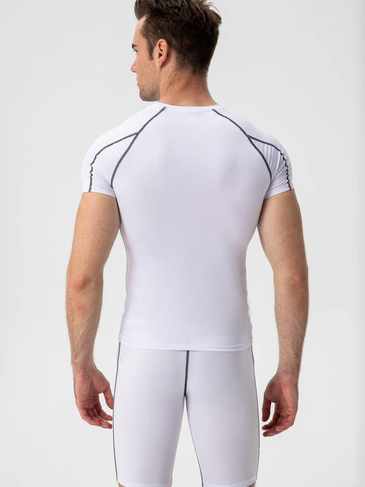 Active by Anna-Kaci - Wholesale Athletic top – men's - Men's Compression Short Sleeve Athletic T-Shirt13