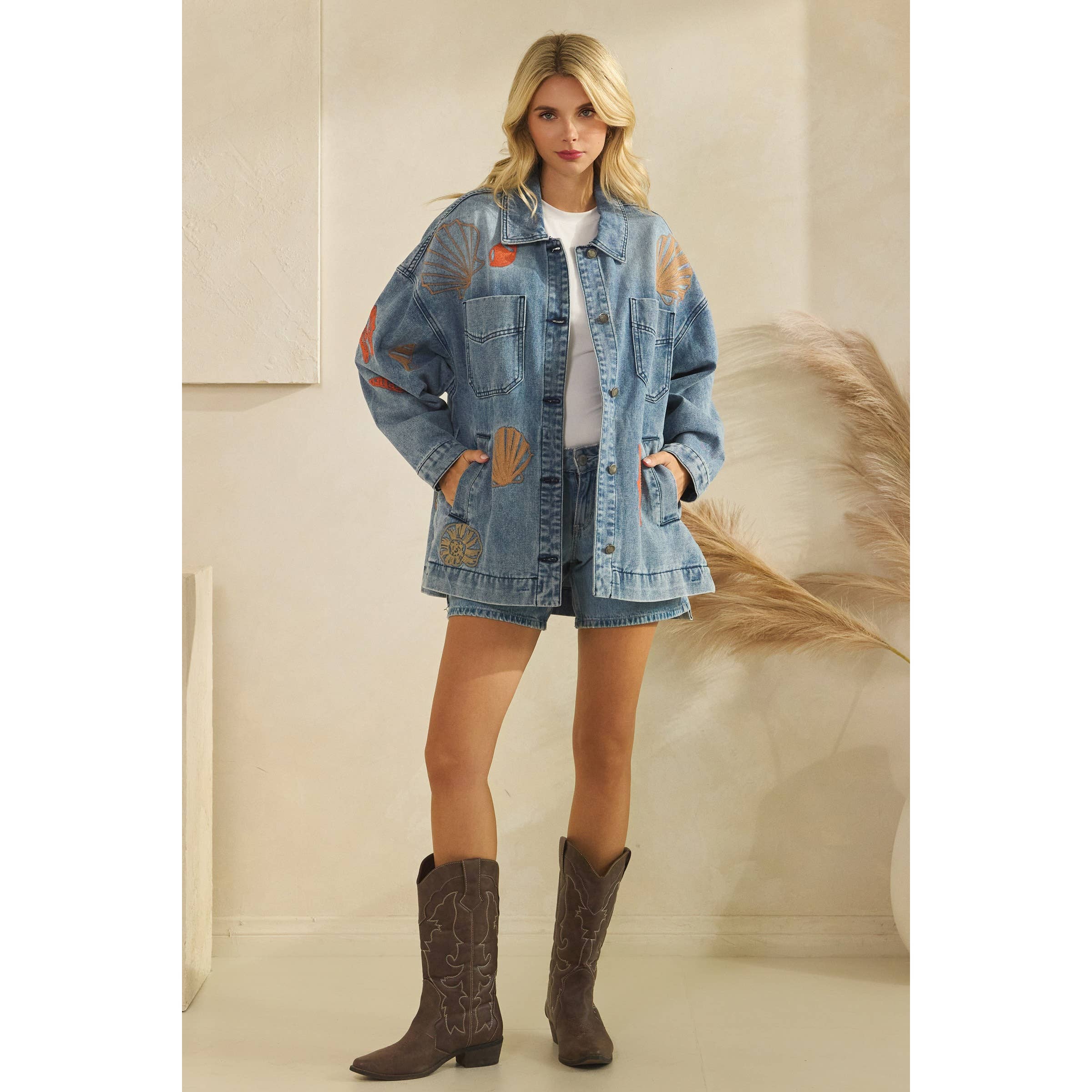 Veveret - Wholesale Denim Jacket - Women's - Embroidered Denim Jacket22