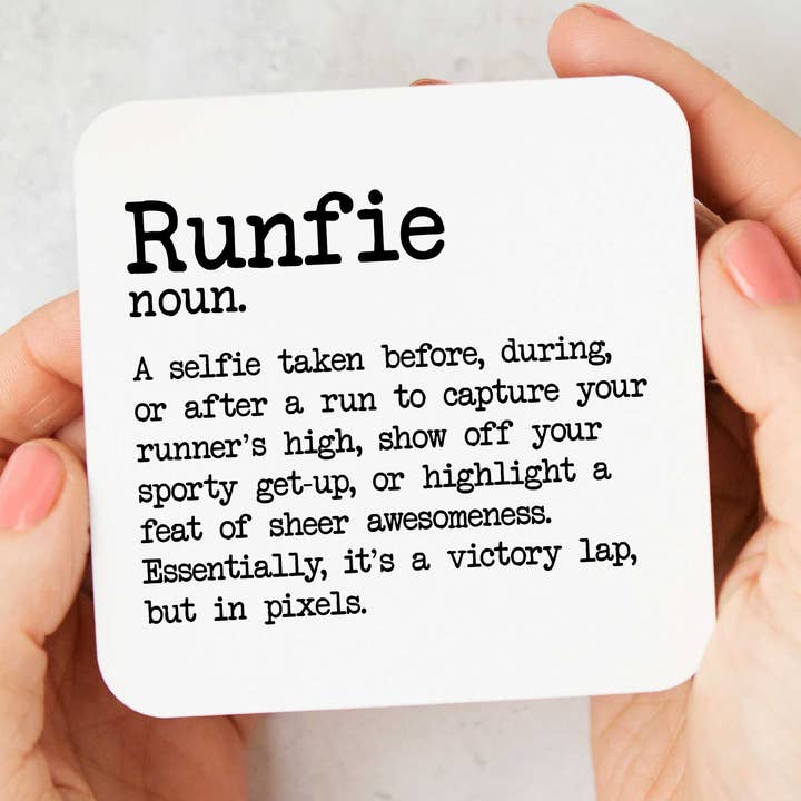 Runfie Funny Running Coaster | Running Gifts for wholesale by EllieBeanPrints