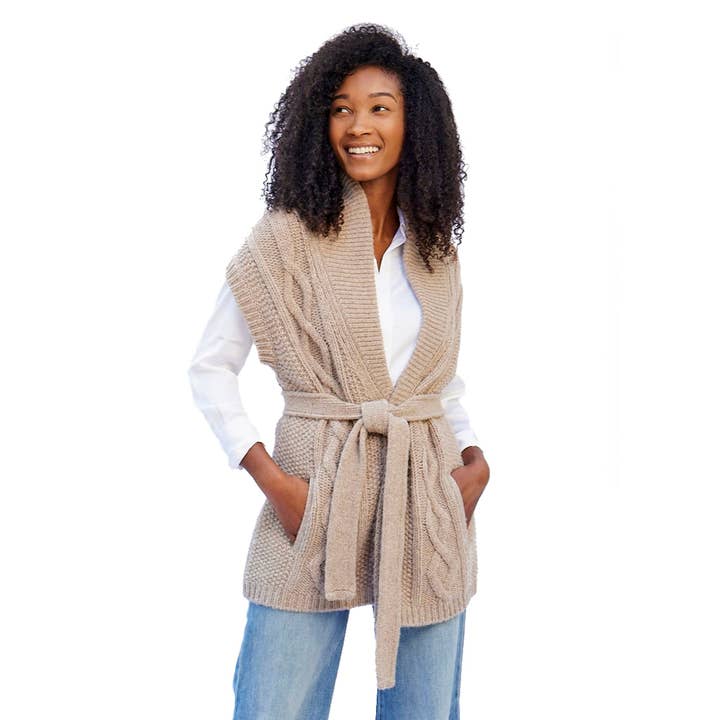 Santa Ynez Sleeveless Cardigan for wholesale by Stick & Ball