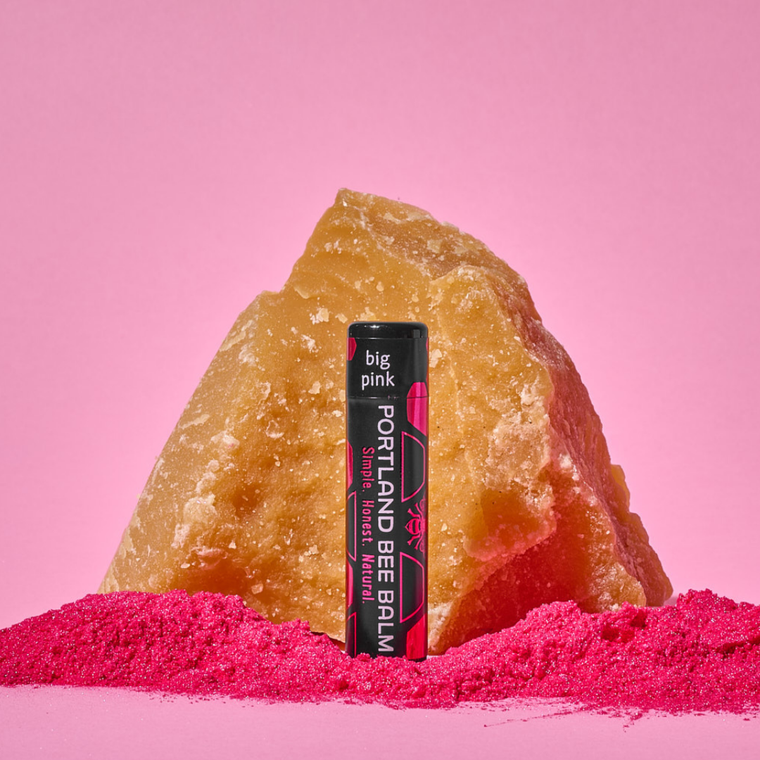 Portland Bee Balm - Wholesale Lip Balm - Big Pink Tinted Beeswax Lip Balm Display – 24-Count1