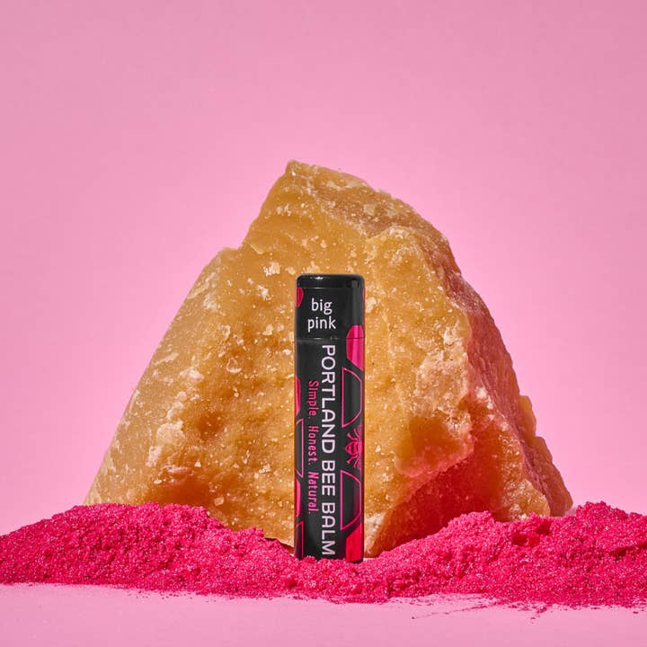 Portland Bee Balm - Wholesale Lip Balm - Big Pink Tinted Beeswax Lip Balm Display – 24-Count1