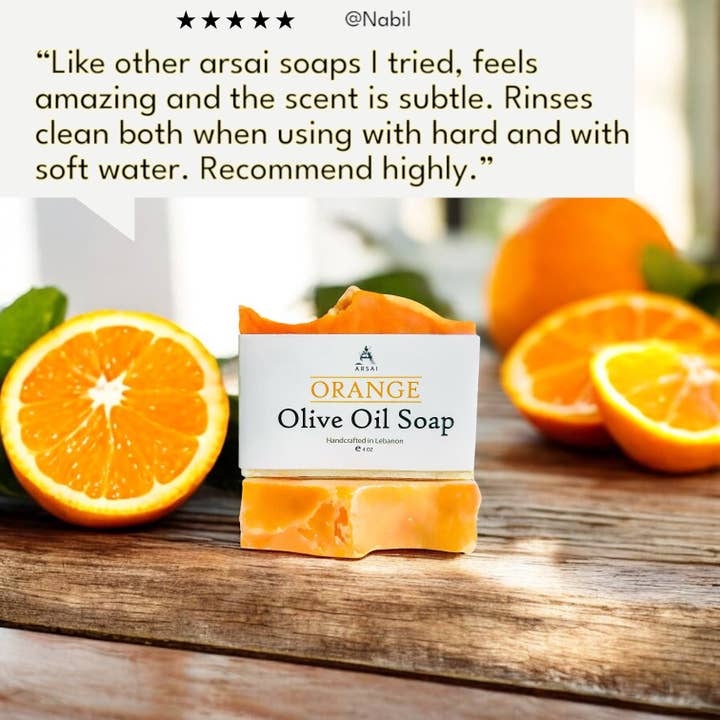 Arsai Soap - Wholesale Bar Soap - Orange - Pure Olive Oil Soap Bar - Handcrafted - All-Natural - Moisturizing & Soothing - 4oz - For All Skin Types - Unisex1