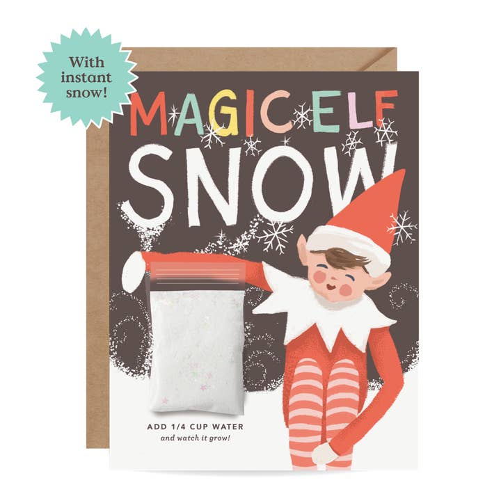 Inklings Paperie - Wholesale Christmas Card - Snow Card - Magic Elf Instant Snow Christmas