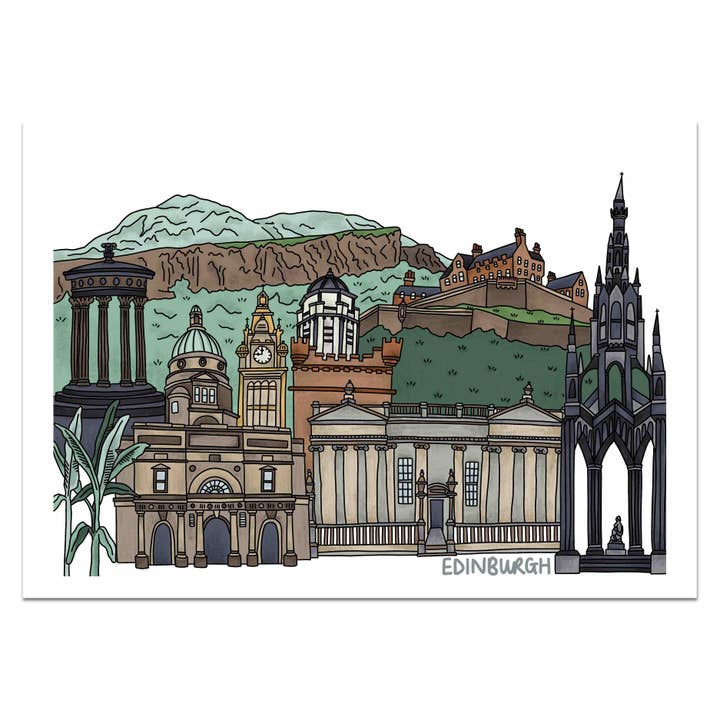 Edinburgh Landmarks Print for wholesale by Victoria Rose Ball