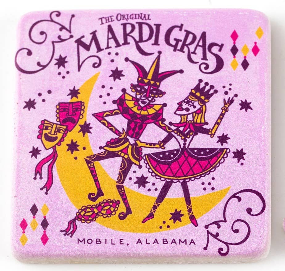 THE PARISH LINE - Wholesale Coasters - Coaster Set - Mobile Mardi Gras1