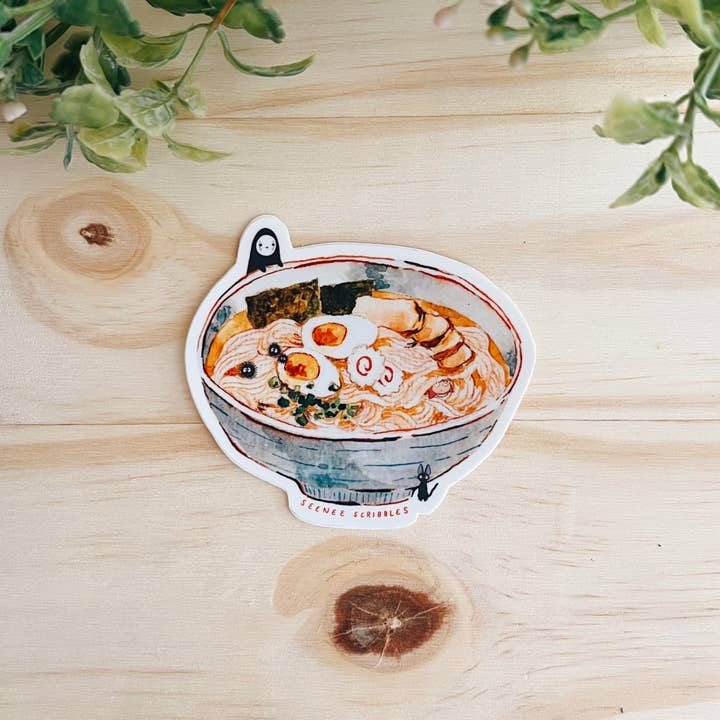 Ghibli Ramen Sticker | Dishwasher Safe for wholesale by Seenee Scribbles