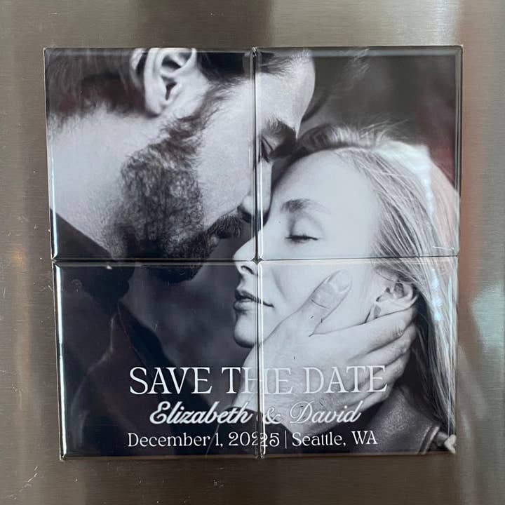 Save The Date - 4pc Magnet Mosaic for wholesale by Love, Alex Co.