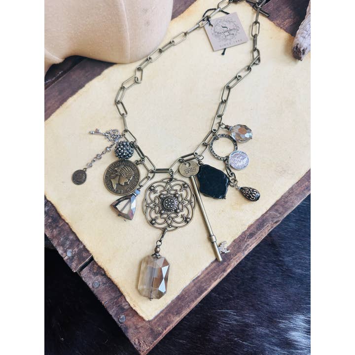 Scooples Jewelry - Wholesale Pendant/Charm Necklace - Gypsy Junk Original-Gray