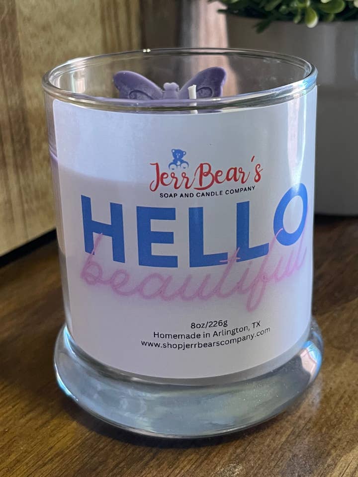 Olá Bela Vela de Soja 8oz por atacado de JerrBear's Soap and Candle Company