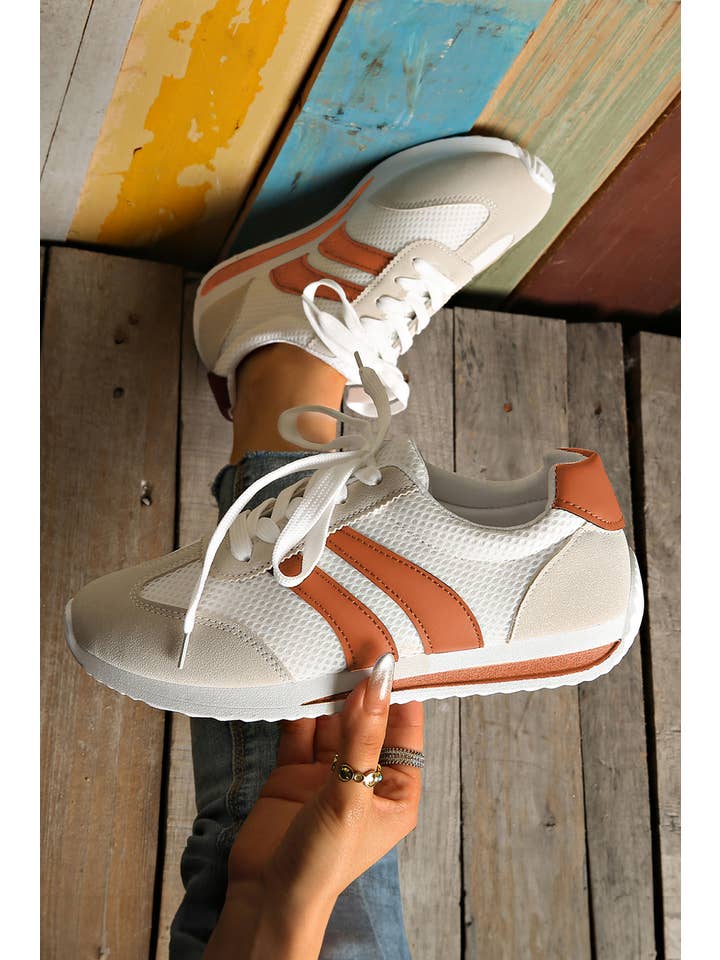 Aapparella - Wholesale Lifestyle Sneakers - Women's - Colorblock Contrast PU Panel Sneakers | US6-10