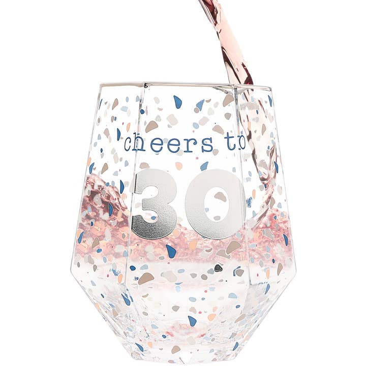 Verre géométrique Cheers to 30 à 16 oz pour la vente par Pavilion