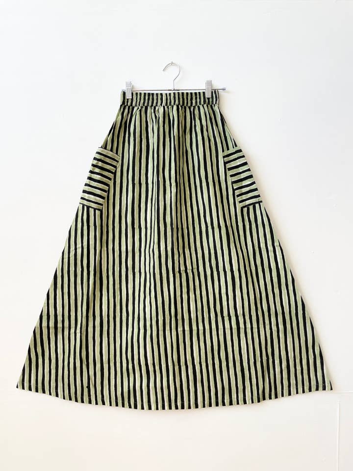 Happy French Gang - Wholesale Skirt - Women's - Tilda Skirt Black & Green (XS-XXL)