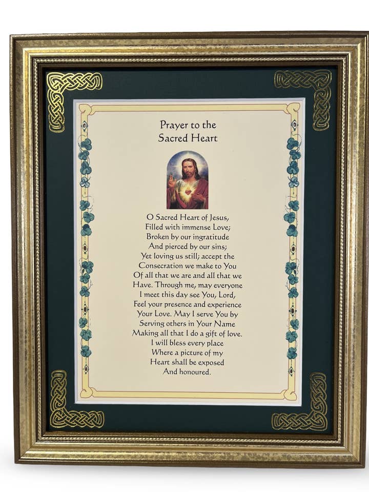Prière au Sacré-Cœur Cadre pour la vente par Irish Collection