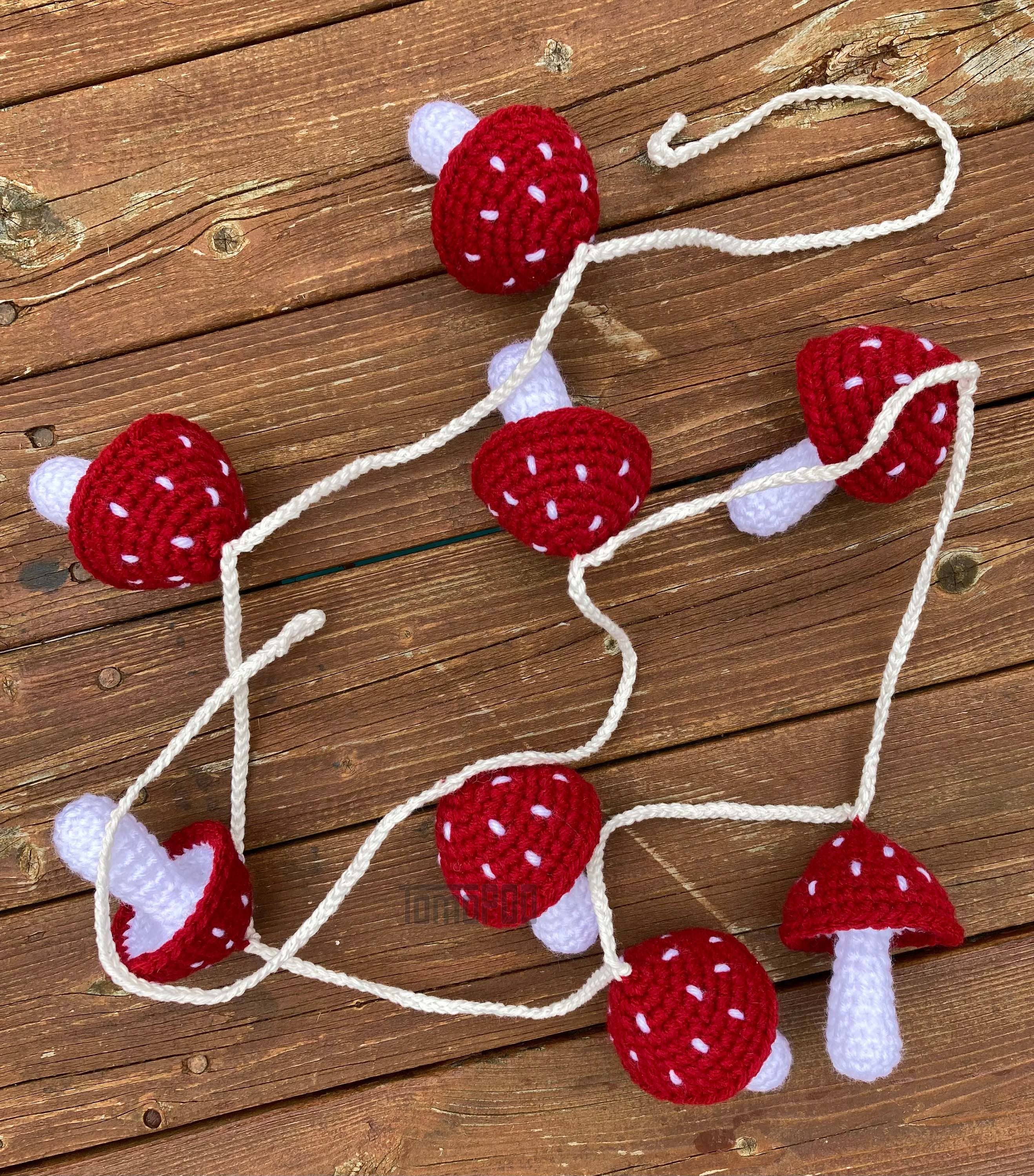 TOMOPOD LLC - Wholesale Bunting/Garland - Crochet Mushroom Garland, Toadstool Garland, Fall Home Decor1