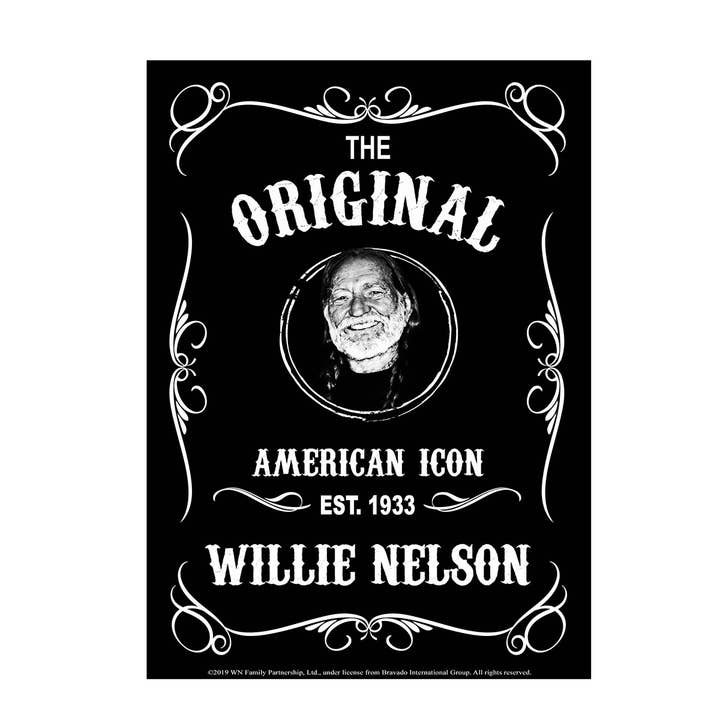 MID-SOUTH PRODUCTS - Wholesale Sign - Willie Nelson Metal Sign - Black & White Established