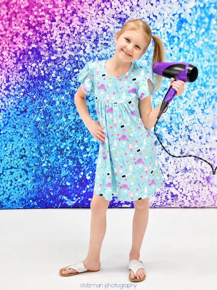 Hairdresser Milk Silk Flutter Dress for wholesale by Great Lakes Kids Apparel