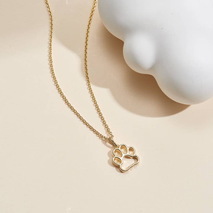 gold dog paw necklace for wholesale by Cool and Interesting