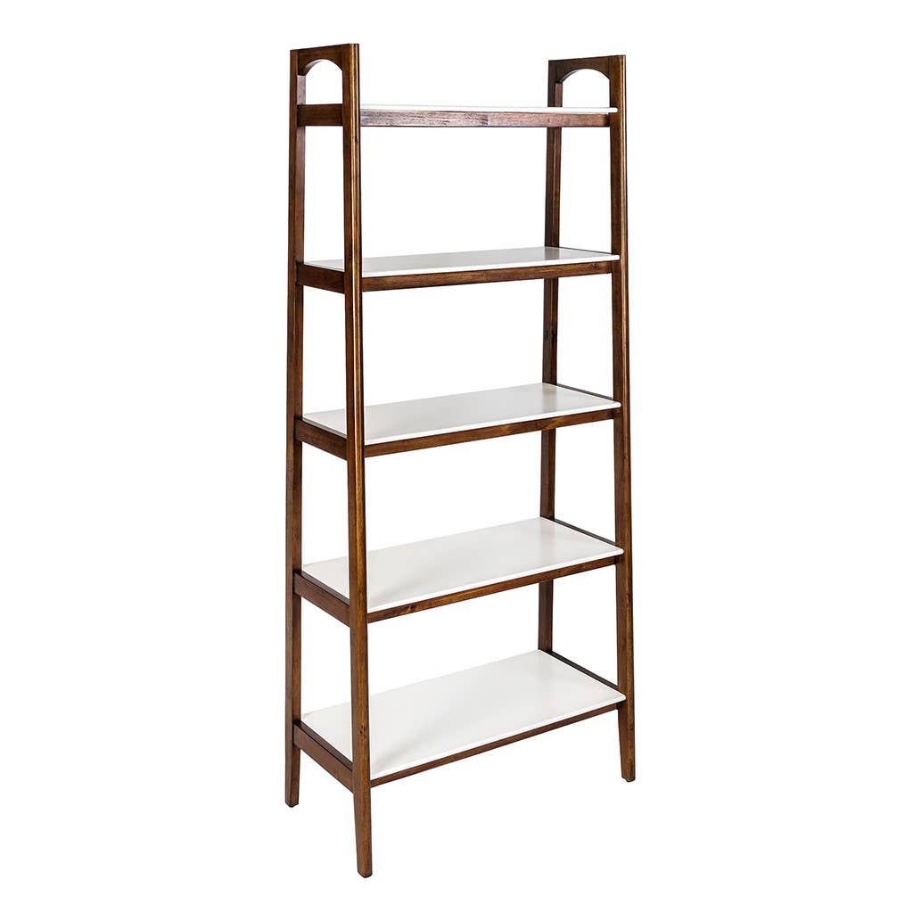 Olliix - Wholesale Bookcase - Wood White-Top Bookcase Display Shelf, Pecan *3