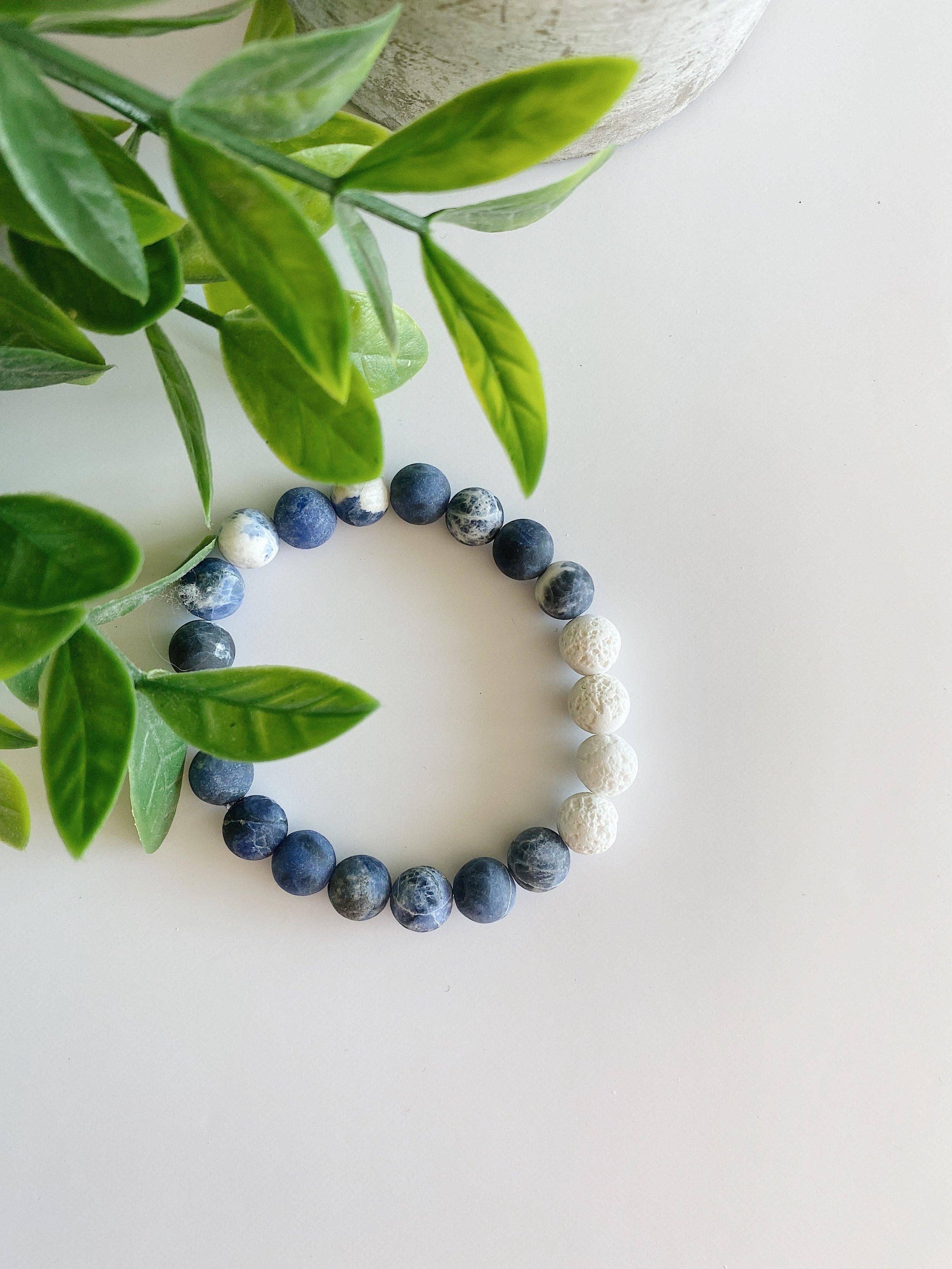 REMOVED BRAND – wholesale Pärlarmband – Sodalit+ Jasper pärlstav diffusor armband - 8 MM Set5