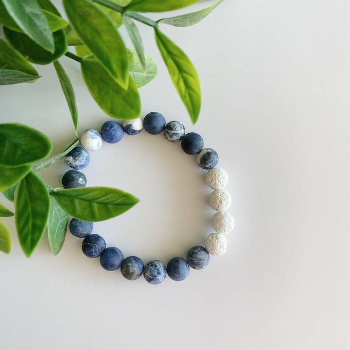 REMOVED BRAND – wholesale Pärlarmband – Sodalit+ Jasper pärlstav diffusor armband - 8 MM Set5