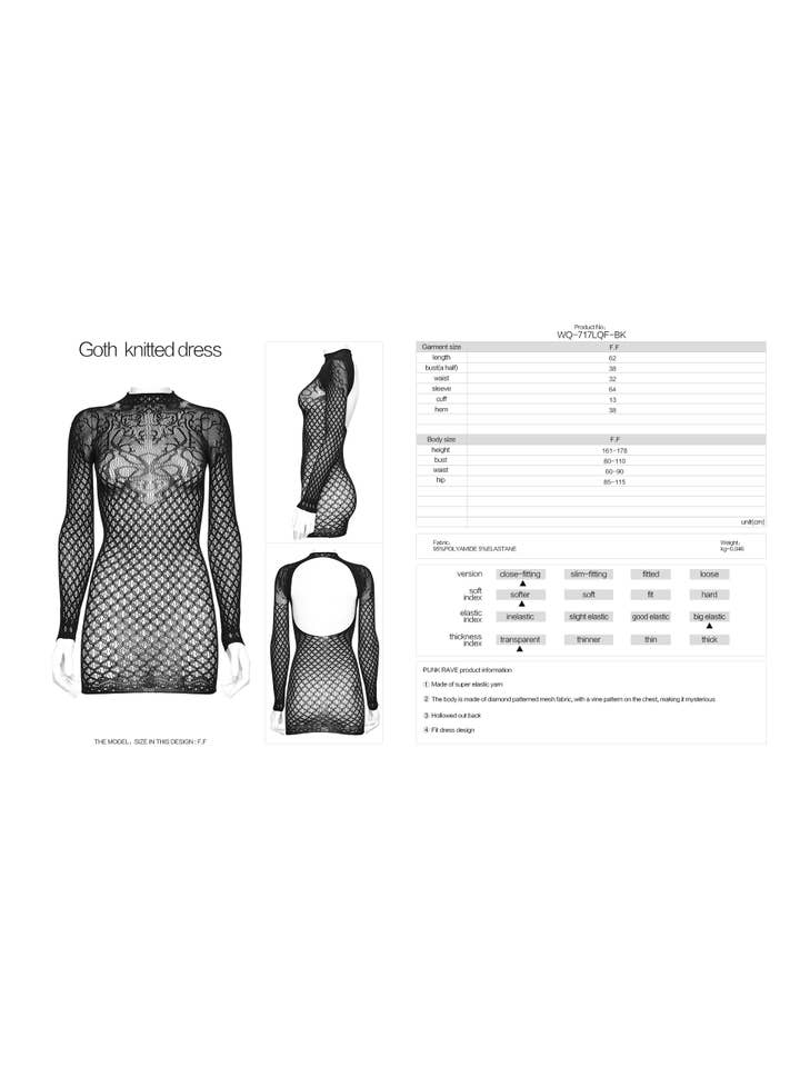 Western Fashion - Wholesale Dress – Women's - GOTH KNITTED DRESS5