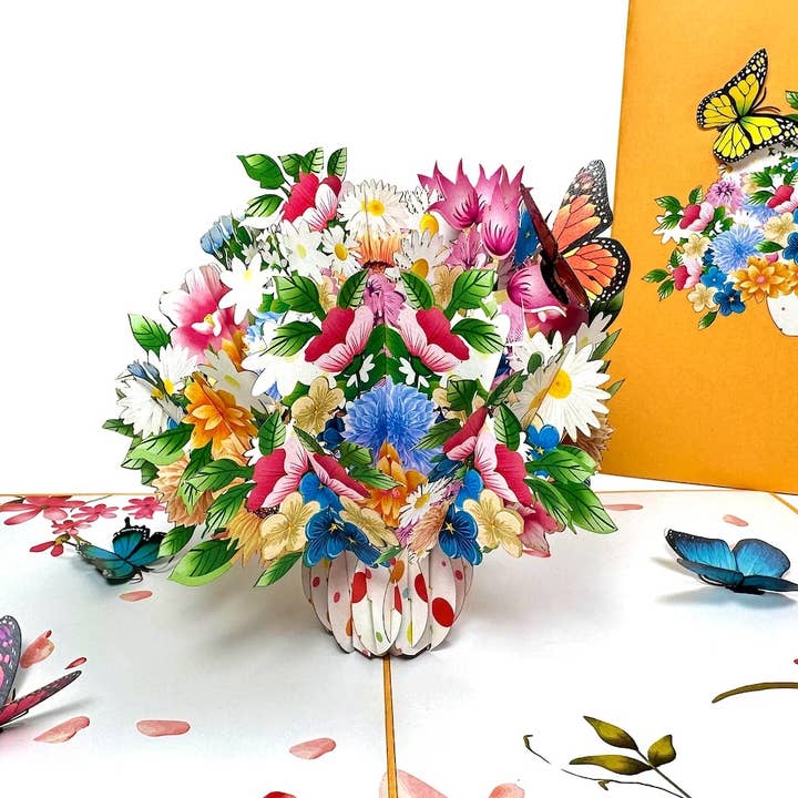 Wonder Paper Art - Wholesale Mother's Day Card - Flower vase 3D Card , Mother's Day card