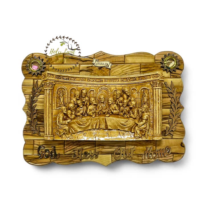 Olive Wood Last Supper for wholesale by Holy Land Cradle