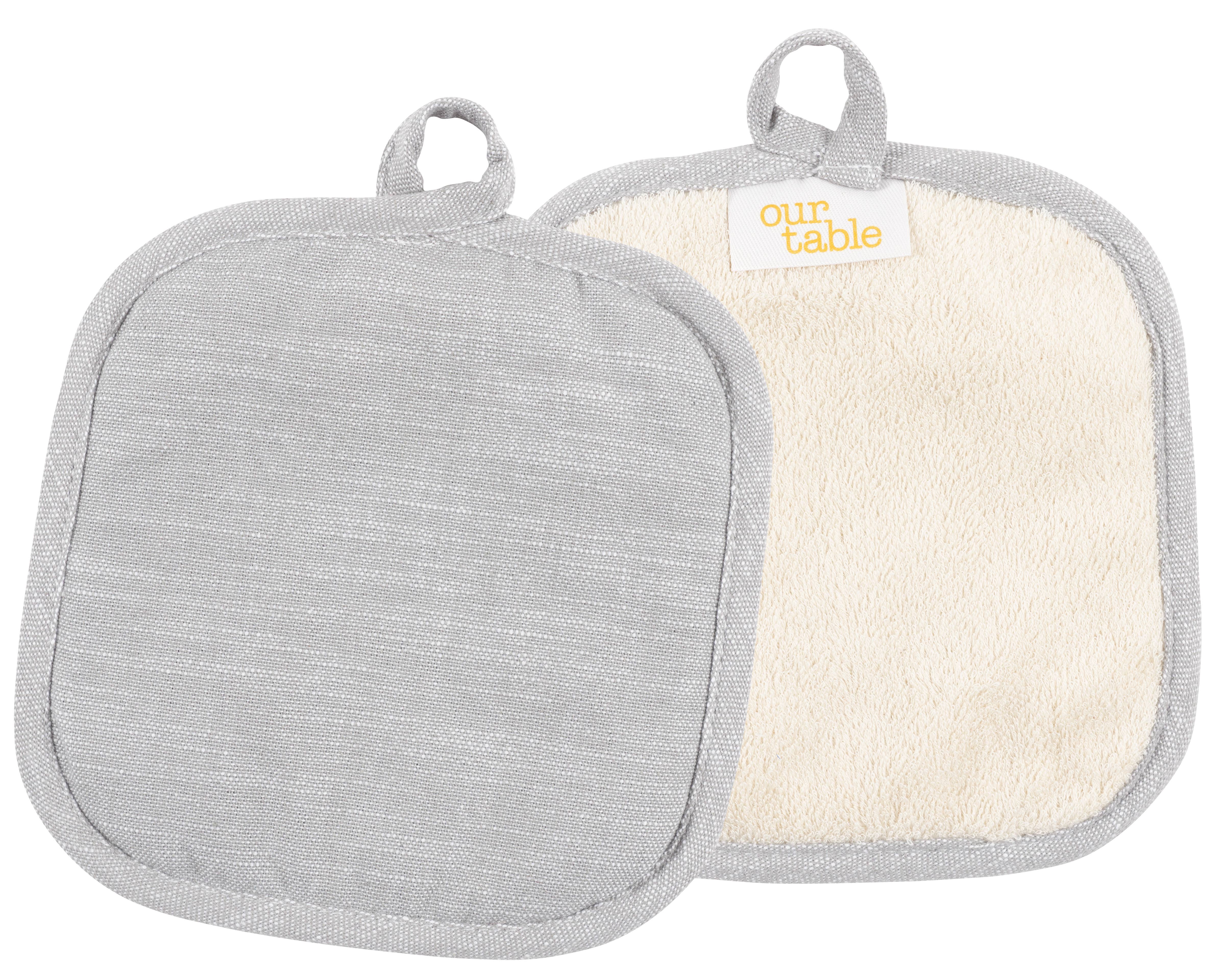 KAF Home - Wholesale Oven Mitt/Pot Holder - Strada Set of 2 Chambray Pot Holders - 8" x 8"3
