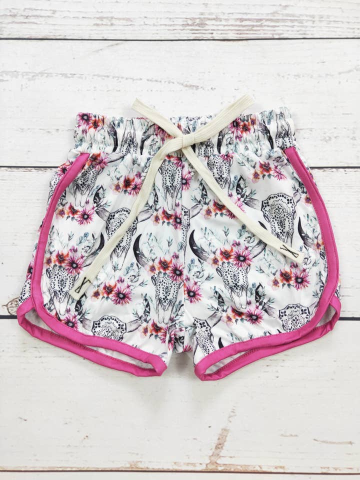 Baby Girls Floral Cows Printed Shorts for wholesale by sassy kids palace