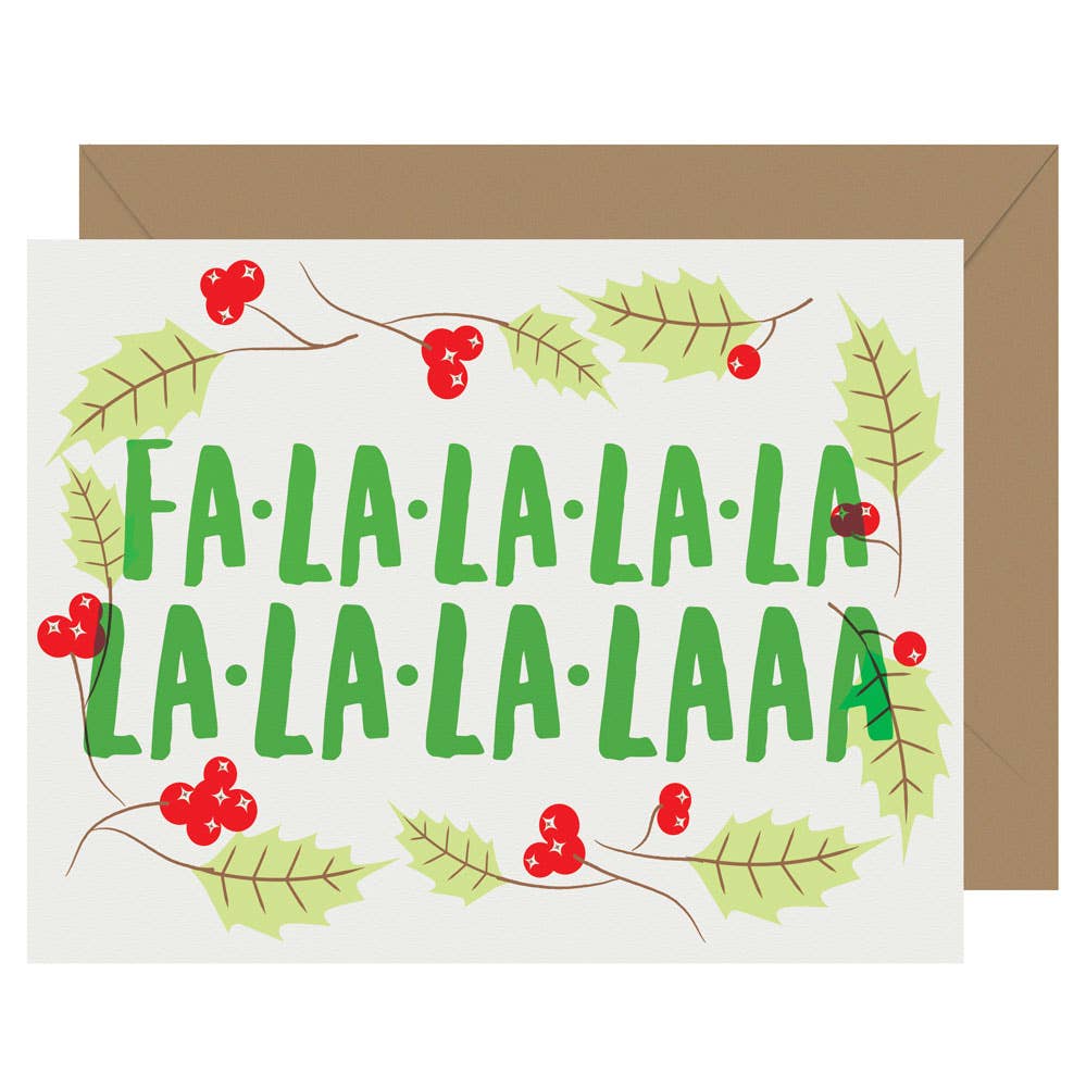 Letterpress Jess - Wholesale Christmas Card - Holiday Fa La La La Letterpress Card1