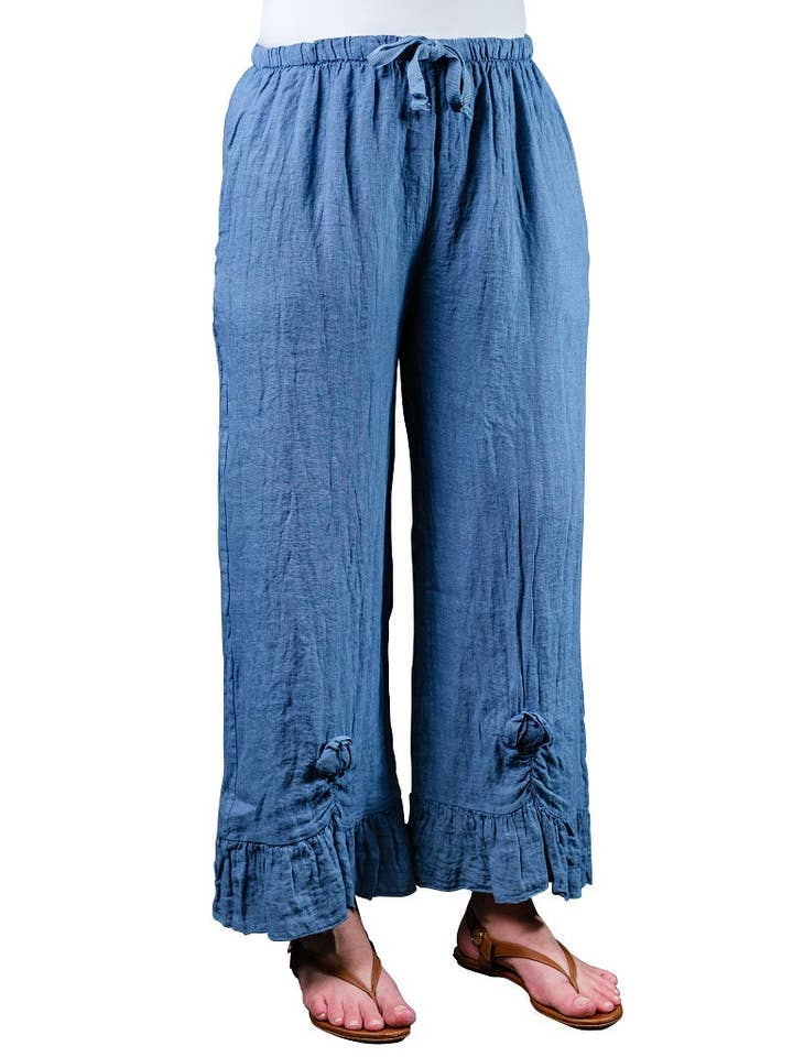 TINA Stephens Italy/Tees By Tina - Venta al por mayor Pantalones - Mujer - Pantalón de lino Desiree Rosette hasta el tobillo (PL158)12