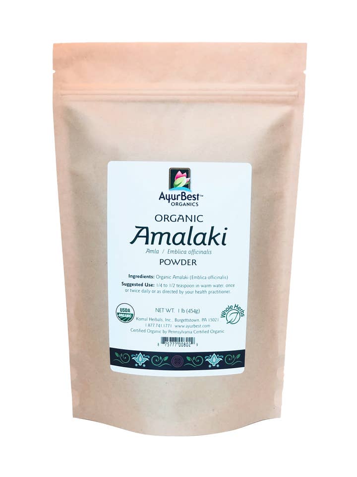 Wholesale Spices & Herbs - Amalaki (Amla) Powder, Organic 1lb (454g) Bag for wholesale by Komal Herbals, Inc