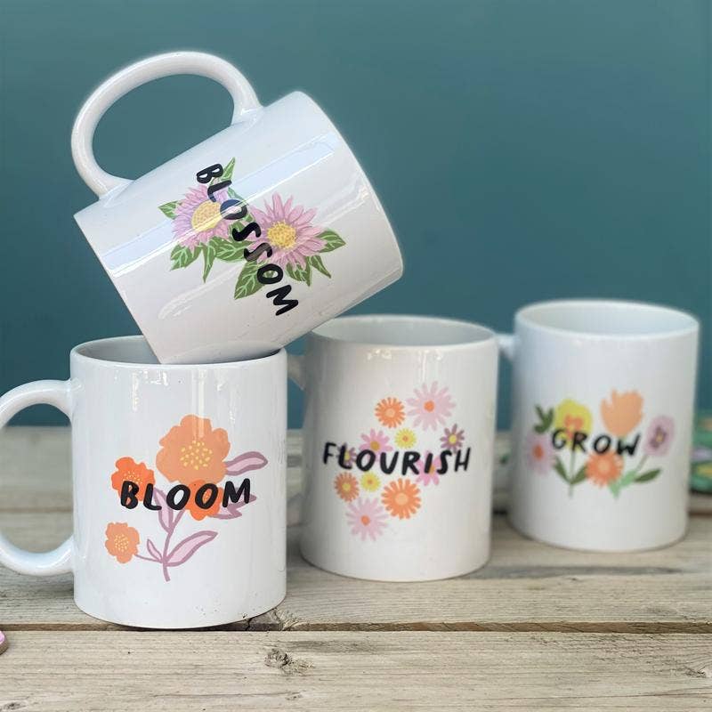 Hendog Designs – wholesale Kaffekoppar – Stärkande blomma Kina muggar1