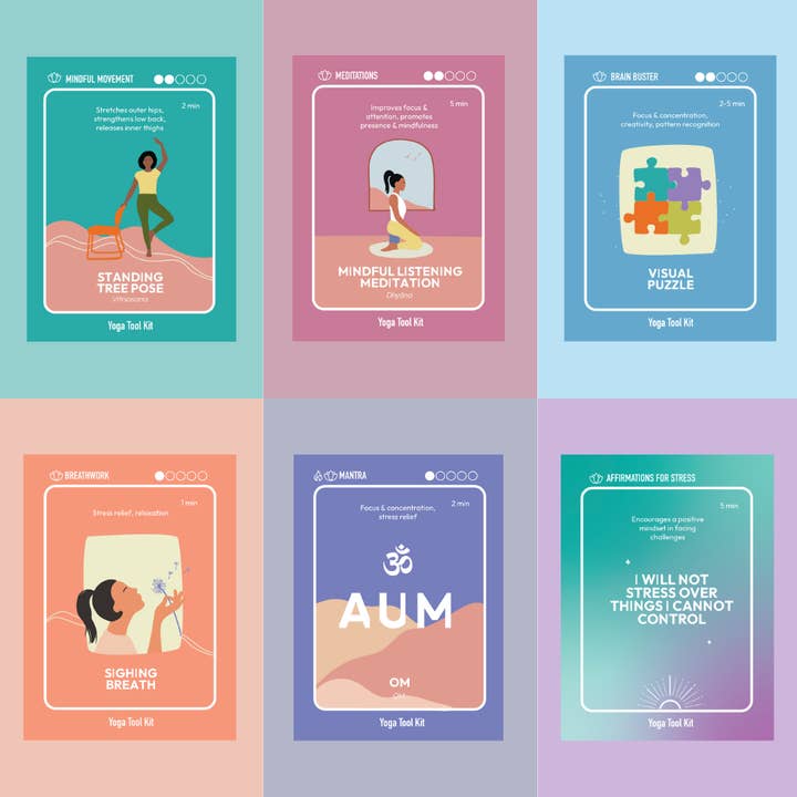 The Yoga Tool Kit - Wholesale Yoga Accessories - Desk Yoga Card Deck – 106 Office Stretches & Exercises7