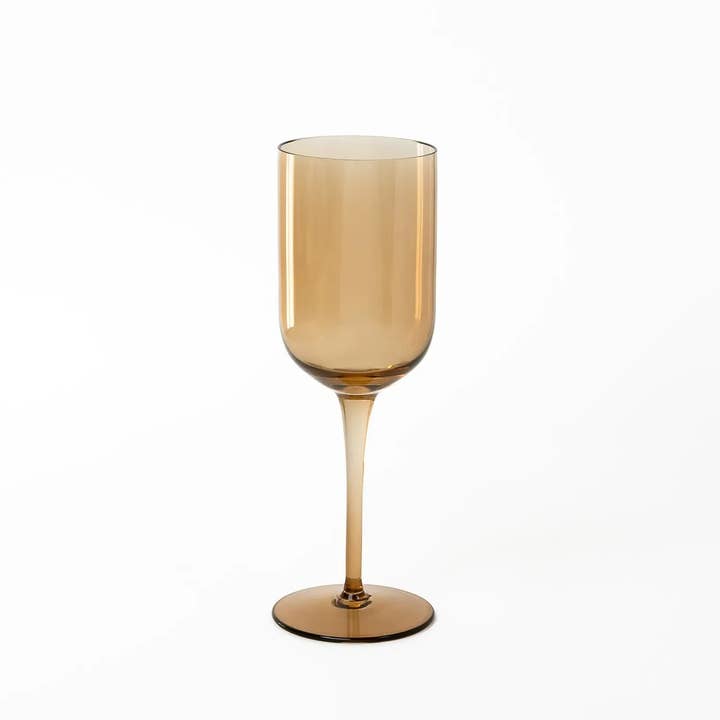 WHITE WINE GLASS - SMOKY AMBER SET for wholesale by House of Revelry