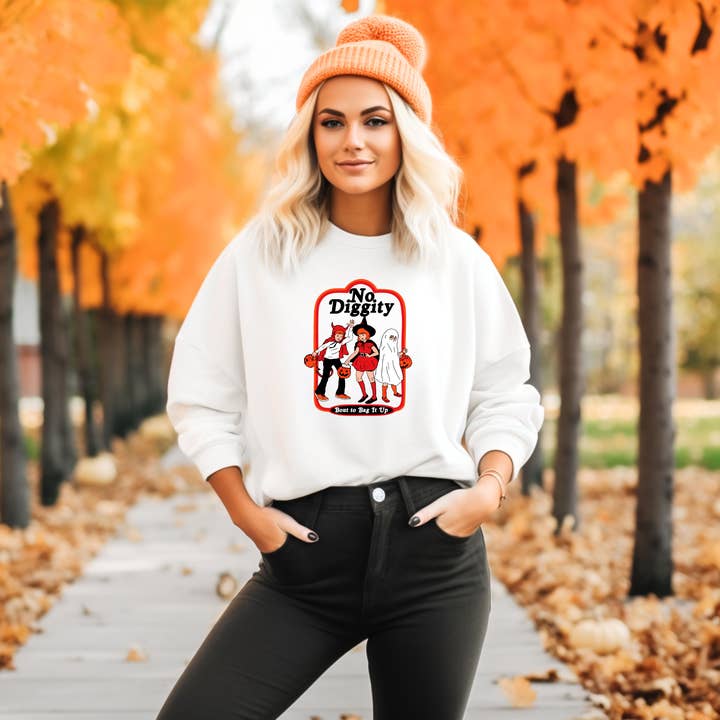 No Diggity Halloween Sweatshirt for wholesale by Soph & Lil Design