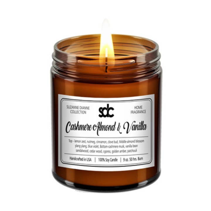 Colección SUZANNE DIANNE Vela de Cachemira Almendra y Vainilla para venta al por mayor de Suzanne Dianne Collection