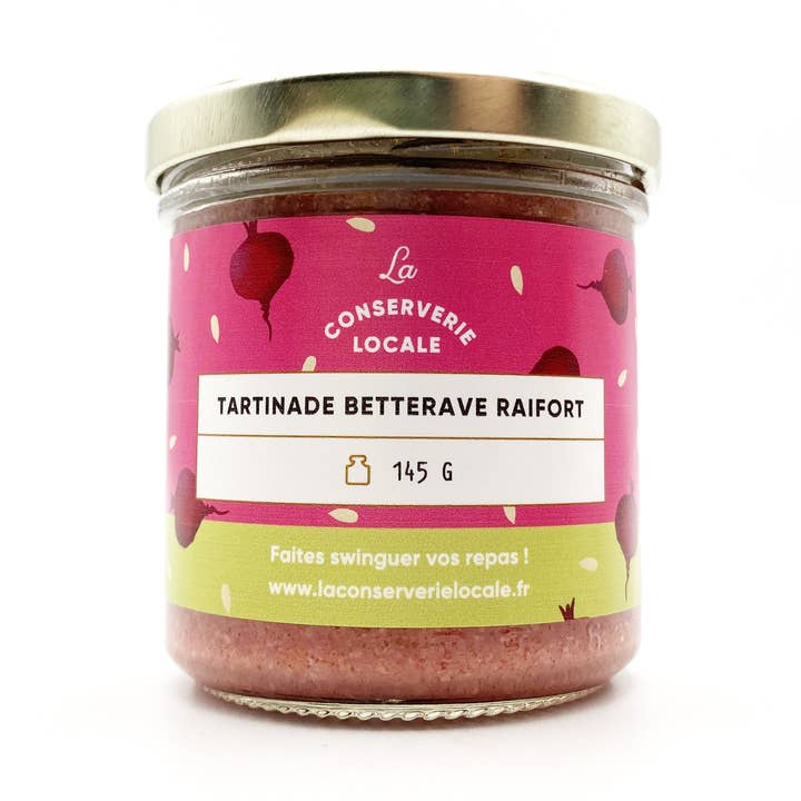 Spalmabile di Barbabietola e Rafano BIO 145g per la vendita all'ingrosso da parte di La Conserverie Locale