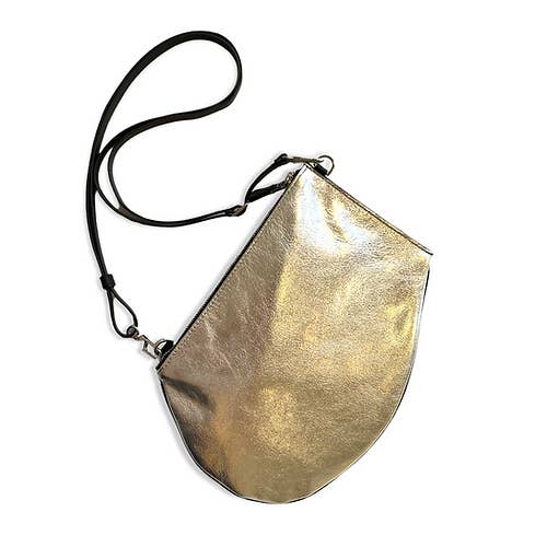 Crossbody-taske - Zip Maxi - Sølv metallic lammelæder for engroshandel hos MARIELAURENCESTEVIGNY