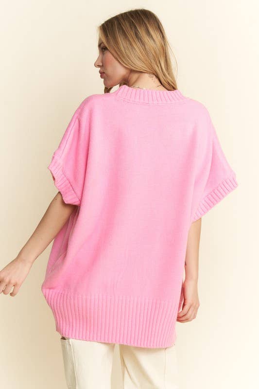 JADE BY JANE - Wholesale Knit Top - Women's - SHORT SLEEVE SMILE OVERSIZED KNIT TOP17