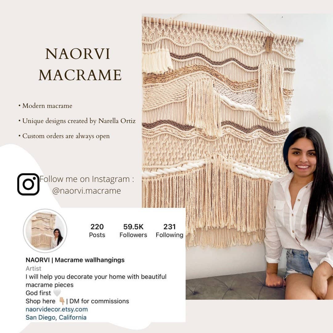 Naorvi Macrame – wholesale Tapis/Textil – Lyxig bohemisk stor färgglad makramévavd7
