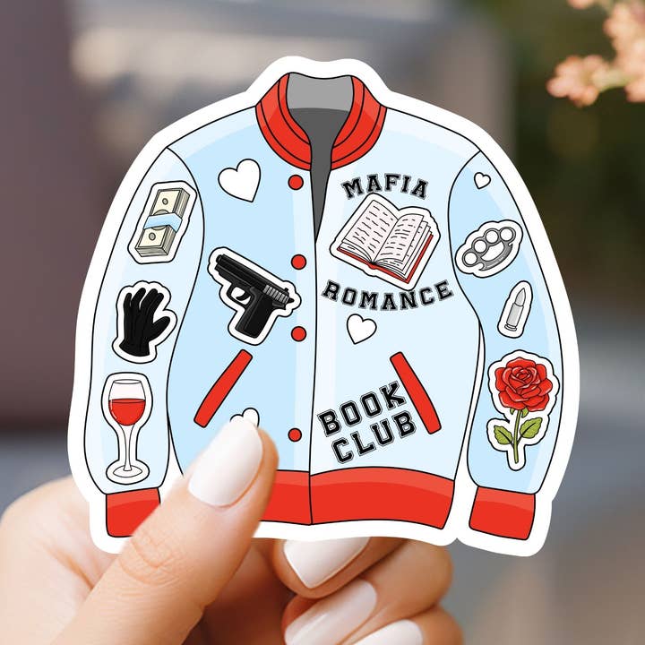 Mafia Romance Book Club Jacket Sticker for wholesale by Market by Mari