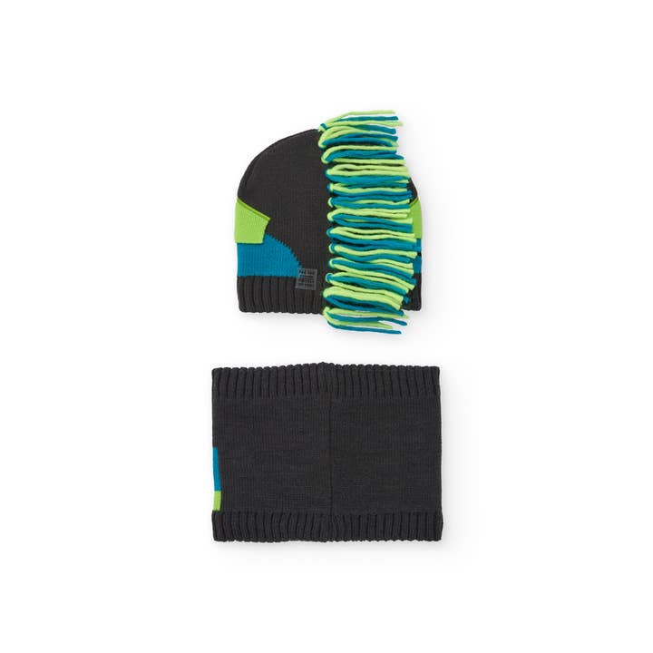 tuc tuc - Wholesale Winter Accessory Set - Kids - Dinosaur design hat and neck set for children1